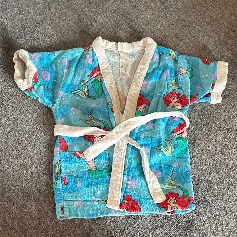 Disney Little Mermaid Kids Swim Coverup - Blue and White